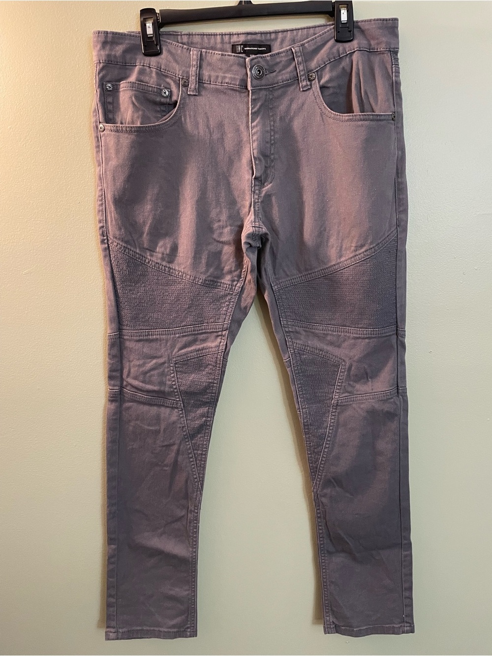 INC International Concepts Slim Moto Jeans in Gray